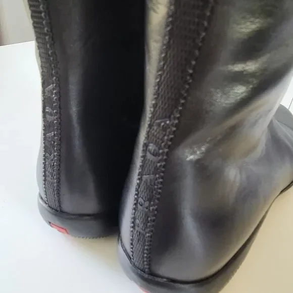 PRADA Tall Black Riding Boots Leather, Nappa Vernice Size 37 3W4567 - Picture 8 of 15